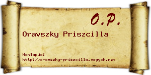 Oravszky Priszcilla névjegykártya